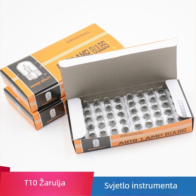 Automobilska lampica za instrument ploču, model T10, 12V, 5W, staklena, univerzalna T10 utičnica.