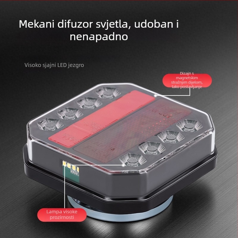 LED stražnje svjetlo za prikolicu, 12-24V, LED izvor, bežični komplet u američkom stilu