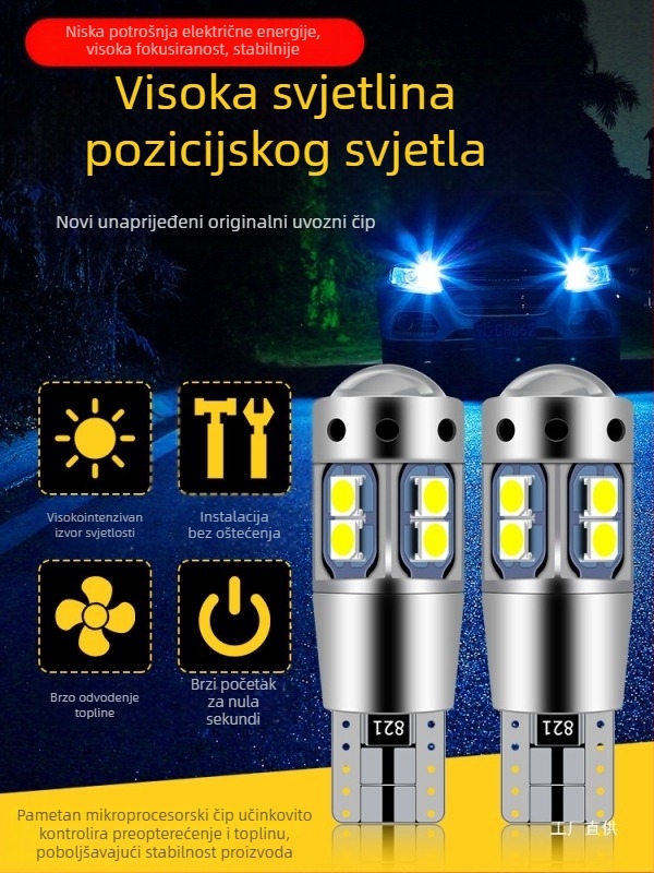 Auto LED dnevno svjetlo DRL, žarulja T10, 12V, LED, 5000-6000K