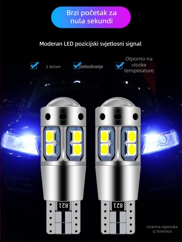 Auto LED dnevno svjetlo DRL, žarulja T10, 12V, LED, 5000-6000K