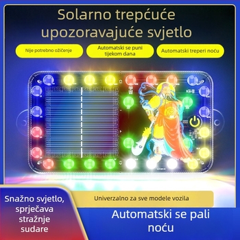Solarna upozoravajuća bljeskalica za automobil protiv zadnje nesreće, snažan svjetlosni bljesak, magnetno pričvršćivanje – stražnje svjetlo za kamione