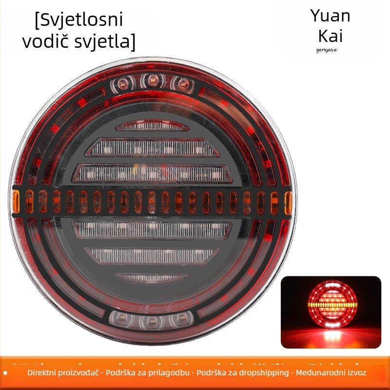 LED stražnje svjetlo, hamburger svjetlo, 12/24V, polikarbonat, 6000K