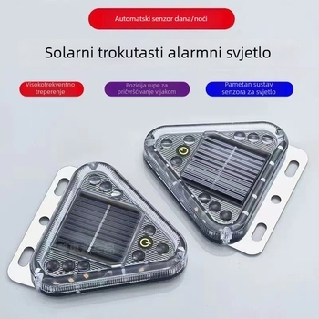 Solarsko upozoravajuće svjetlo za kamione, trokutasto LED stražnje svjetlo, bez kabeliranja, ABS kućište, 0.2W, 1.2V, 1.2A