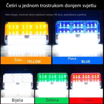 24V LED stražnje svjetlo kamiona, tri reda bočnih svjetala, vodootporno