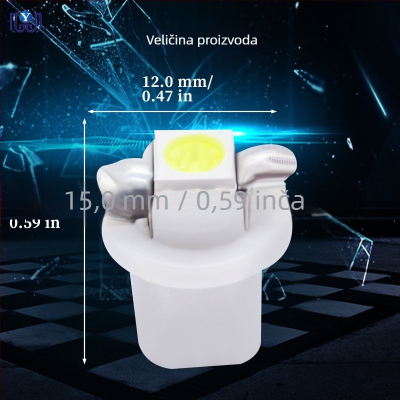Lampa za instrument ploču automobila B8.5 1SMD, 12V, LED 5050, 6000K