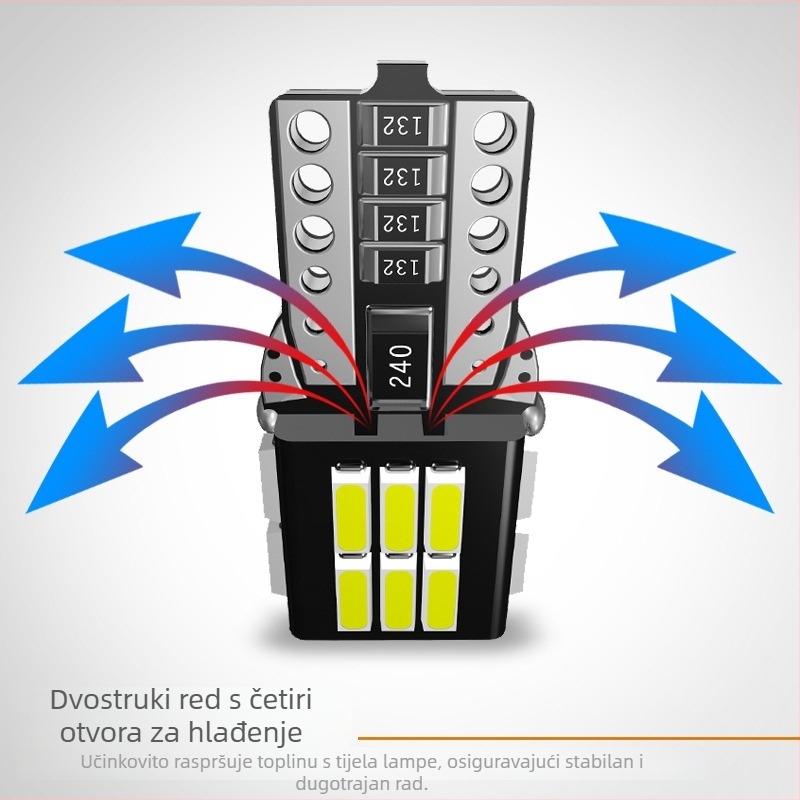 T10 LED auto svjetlo s 4014 SMD, 12V DC, 2.4W, Canbus, Rasvjeta širine/čitanja/registracijske tablice