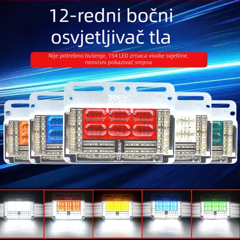 24V LED bočna svjetla za kamion, 9 redova, vodootporna, visoka svjetlost, 15W, 4000–6000K, signalizacija skretanja
