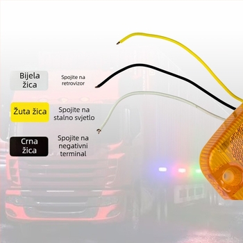 Kamionska bočna LED svjetiljka 12-24V, 5000 lm, Indikacija širine vozila