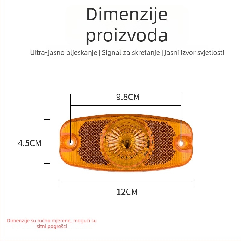 Kamionska bočna LED svjetiljka 12-24V, 5000 lm, Indikacija širine vozila
