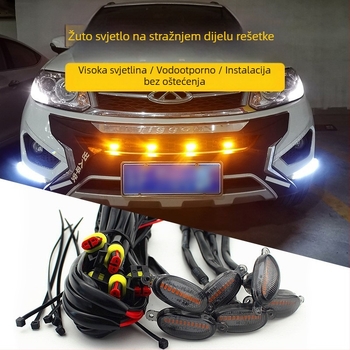 LED svjetlo za prednju masku s jantarno maglovitim svjetlom i upozoravajućom svjetlošću, svjetlo luka kotača (ABS+LED, 12V, 5W, 5000h)