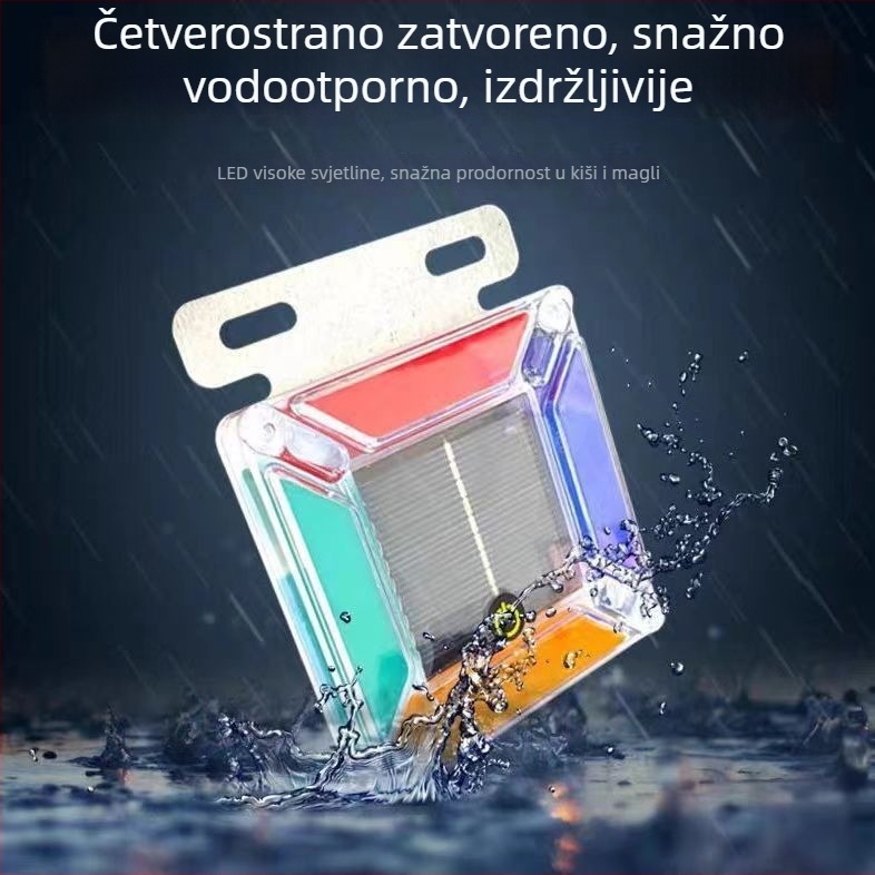 Solarna upozoravajuća strob svjetla za vozila, bežično LED stražnja svjetla za kamione, širokokutno upozoravajuće svjetlo