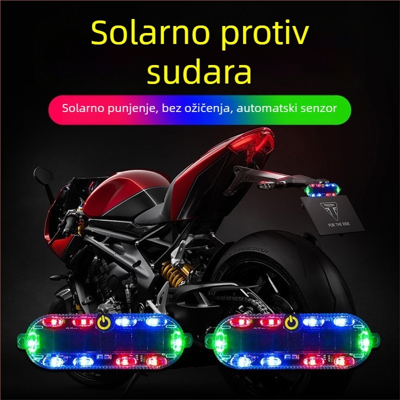 Blink LED stražnja svjetla za motocikle i električna vozila, bez kabeliranja, solarno napajanje, indikator širine, noćno sprječavanje sudara