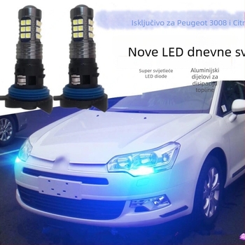 PH24W LED dnevna svjetla za Peugeot 3008 i Citroën C5 (2010–2012) – LED tipa 3030, 12V, 0.5W, 6500K