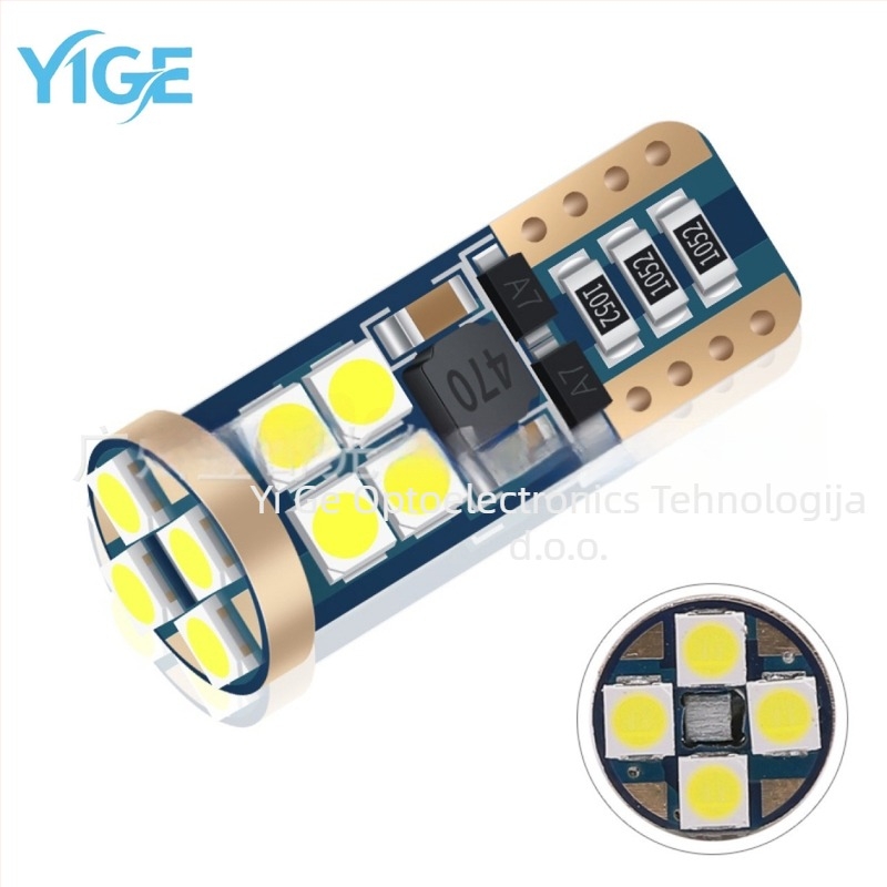 T10 3030 12SMD LED širina i svjetlo za čitanje s CANBUS beškorak dekodiranje, 12–24V, 5W, 50.000 sati
