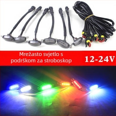 LED dnevna svjetla za automobilsku rešetku, dekorativni retrofit, 12V, 8W, 8000K