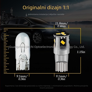 Automobilska LED svjetlost širinskog indikatora, svjetlo za čitanje i svjetlo za registracijsku pločicu – model T10 3020 11SMD, LED, 600LM, 6500K, 12–48V