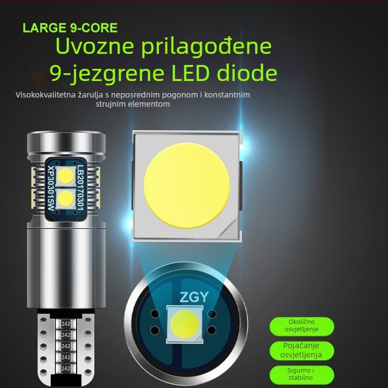 Auto LED svjetlo za poziciju T10 3030 9SMD (12V, 0.6A, 7.2W, 700 lm, LED)