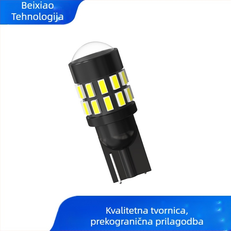Svjetlo za registarsku pločicu automobila, baza T10, 3014SMD LED, 12–24V DC, 237 lm, s lećom