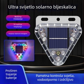 Solarna upozoravajuća strob svjetiljka za kamione, magnetski pričvrsak na stražnji dio vozila (prtljažnik ili poklopac), jak bljesak