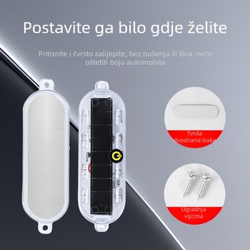 Univerzalna LED stražnja svjetiljka za automobile, motocikle i električna vozila, solarno napajanje i bežično, model 154, snaga 0.3W, napon 3.7V, struja 0.2A