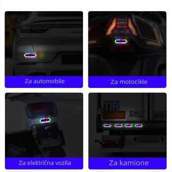 Univerzalna LED stražnja svjetiljka za automobile, motocikle i električna vozila, solarno napajanje i bežično, model 154, snaga 0.3W, napon 3.7V, struja 0.2A