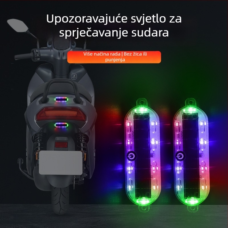 Univerzalna LED stražnja svjetiljka za automobile, motocikle i električna vozila, solarno napajanje i bežično, model 154, snaga 0.3W, napon 3.7V, struja 0.2A