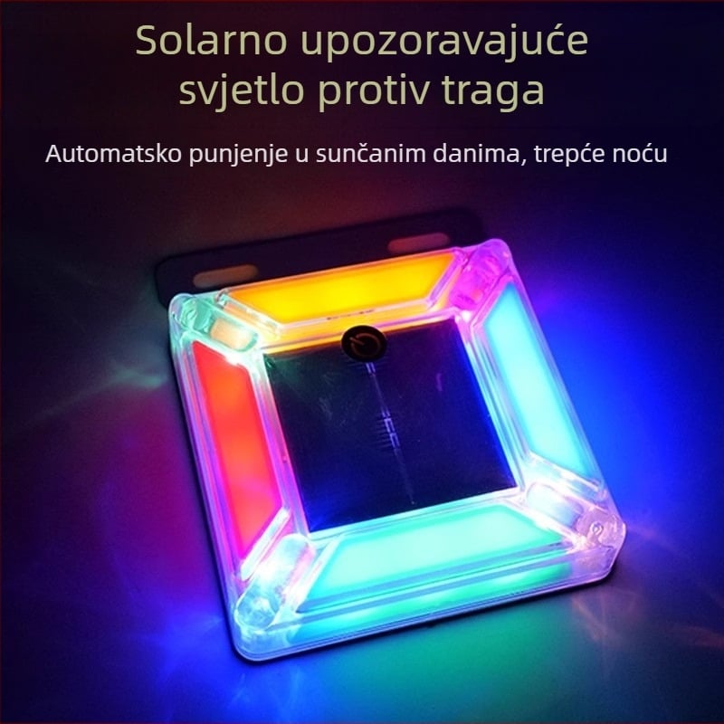 Solarno strobo svjetlo za kamione s LED-om, 5–10W, bez kabela, kućište od PC plastike + čelična konstrukcija, pogodno za automobile, kamione, električna vozila