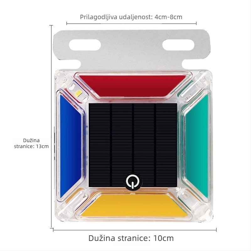 Solarno strobo svjetlo za kamione s LED-om, 5–10W, bez kabela, kućište od PC plastike + čelična konstrukcija, pogodno za automobile, kamione, električna vozila