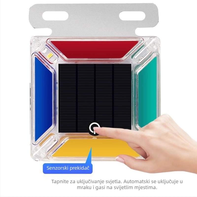 Solarno strobo svjetlo za kamione s LED-om, 5–10W, bez kabela, kućište od PC plastike + čelična konstrukcija, pogodno za automobile, kamione, električna vozila