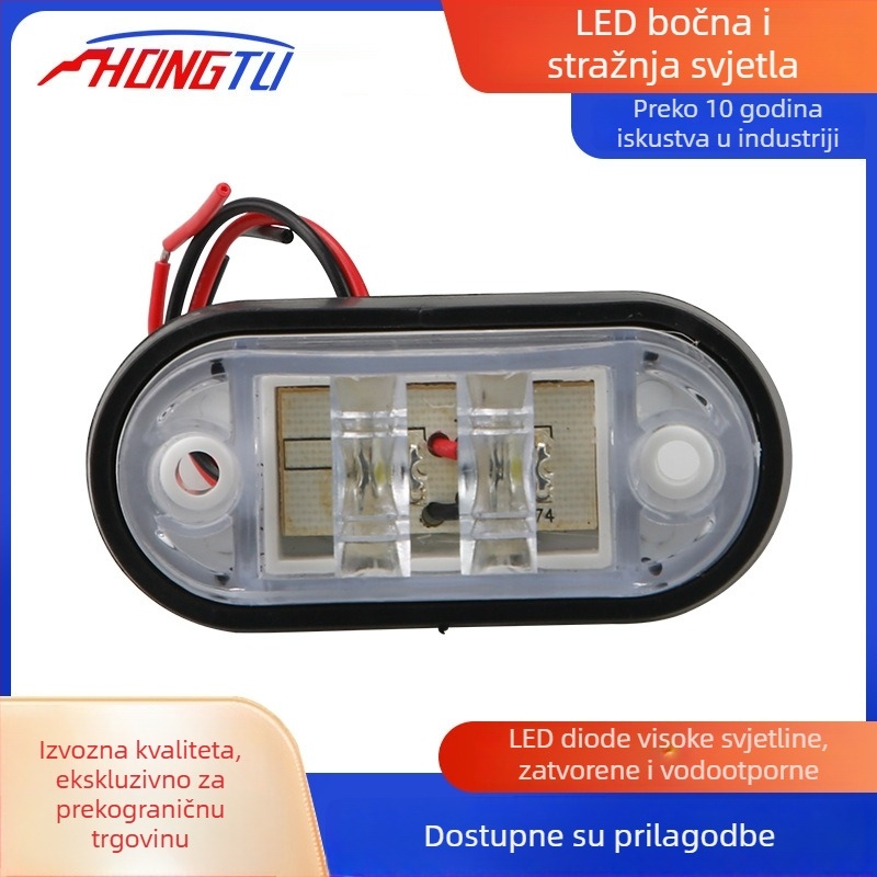 LED kružno svjetlo indikatora za kamione, visokou jačinom bočni signal i dnevno svjetlo, ugrađeni nosač na stražnjem poklopcu, 12V/24V