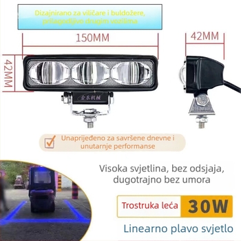 Svjetlo za zonu viljuškara s uspravnim linijskim upozorenjem i signalizacijom za vožnju unazad (LED, 20-30W, universalno 12-80V)