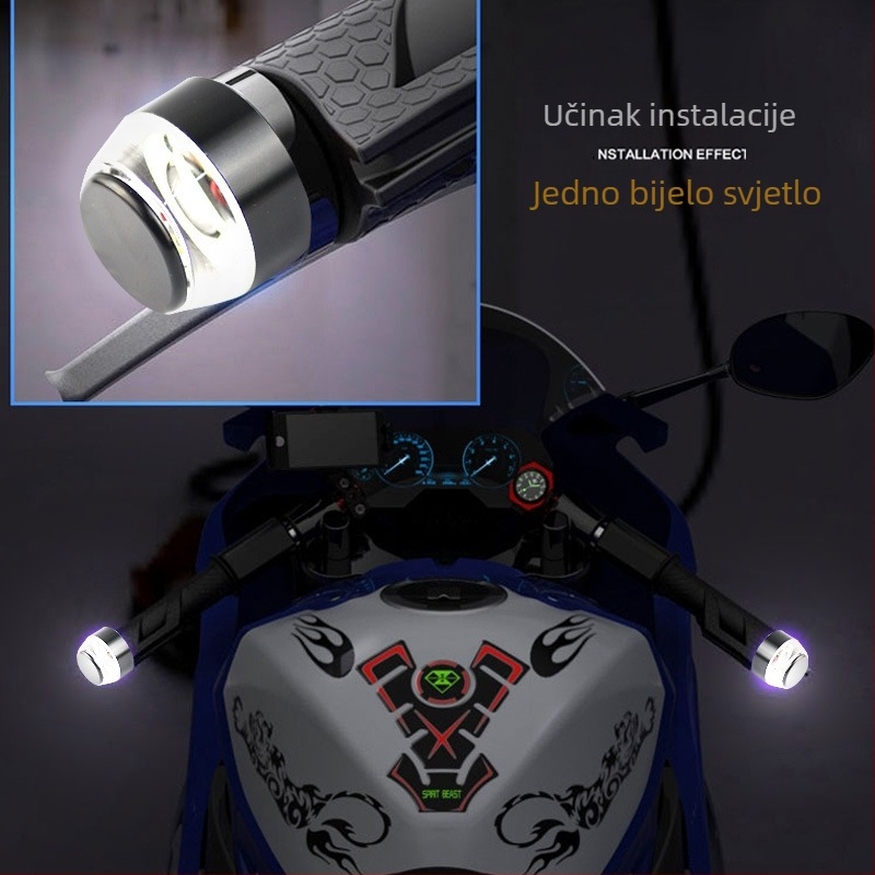 LED svjetlo za upravljač motocikla – dvobojna LED, 12V, 6W, DRL i signalizacija, 50.000 sati vijeka