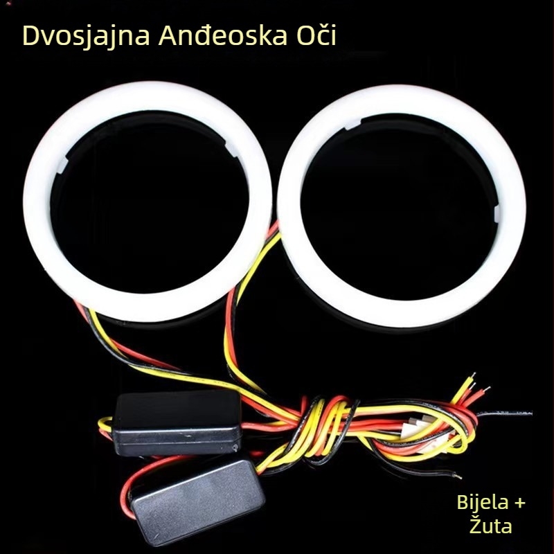 Dvojno bojni Angel Eyes LED prednja svjetla za Retrofit, 12V, 3W, 100 lm, COB LED