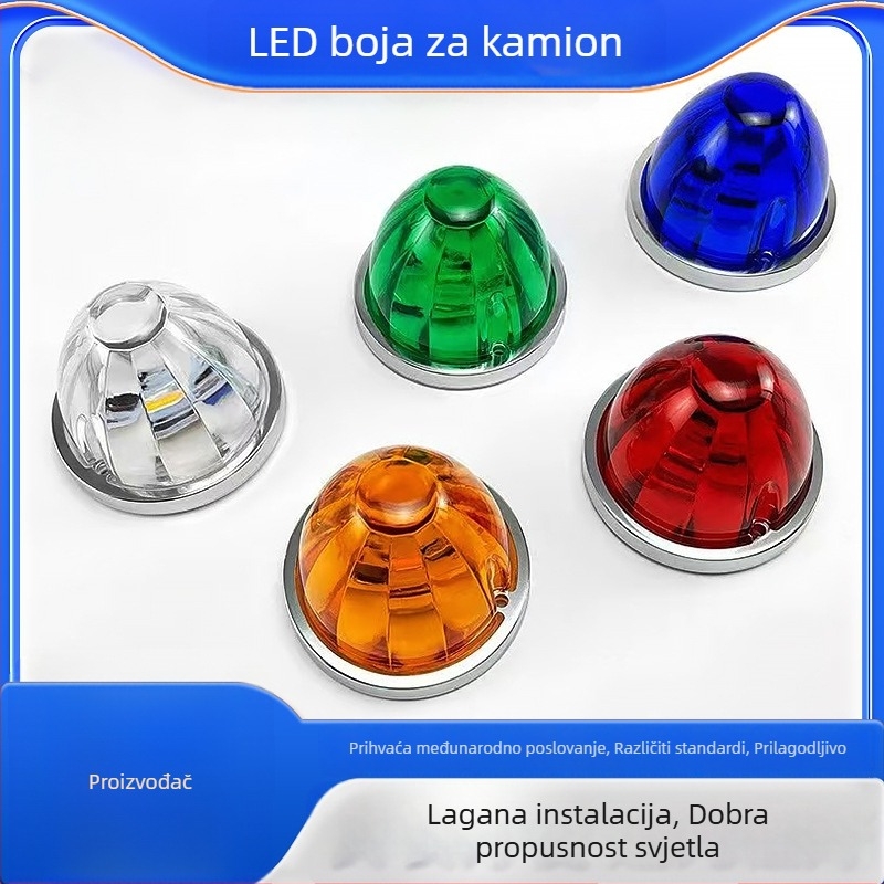 Kamionska bočna LED indikacijska svjetiljka, plastična, 12–24 V, univerzalna kompatibilnost
