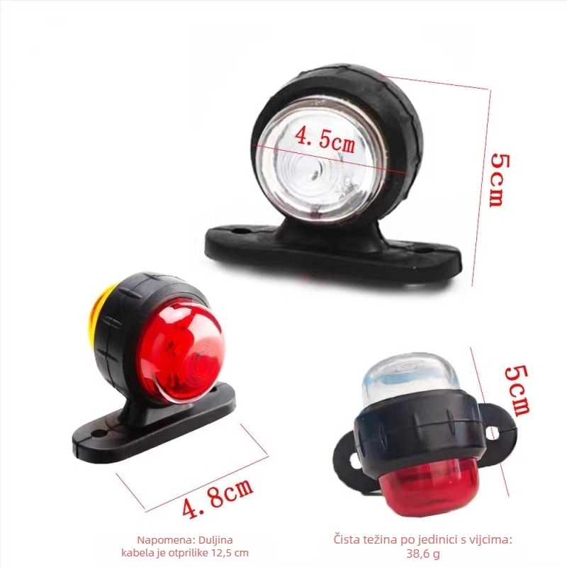 LED bočno svjetlo za kamion - dvostrano signalno svjetlo, 24V, 5W, 6000K, model 1115-2