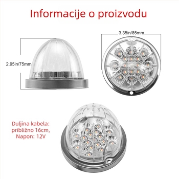 Kamionsko bočno svjetlo u obliku lubenice – 12W, 12V, 3528 SMD, ABS+PC