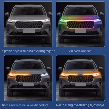 Univerzalna LED traka za rešetku automobila s dnevnim svjetlima i ambijentalnim osvjetljenjem motora