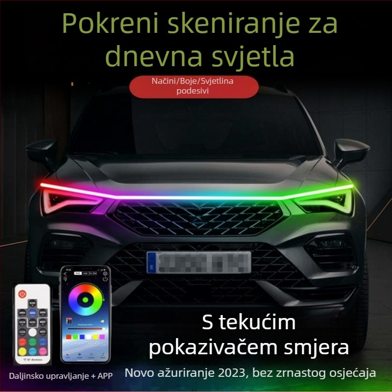 Univerzalna LED traka za rešetku automobila s dnevnim svjetlima i ambijentalnim osvjetljenjem motora