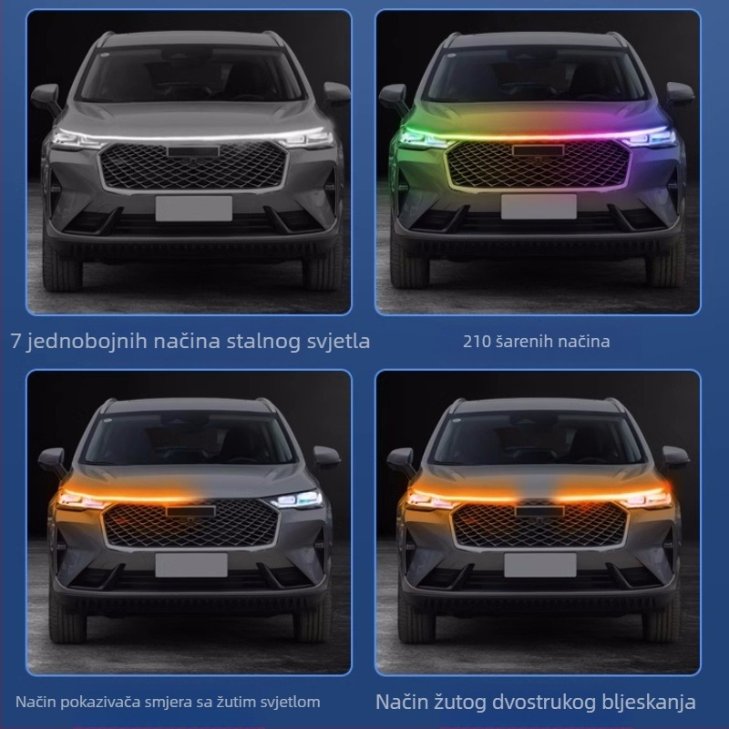 Univerzalna LED traka za rešetku automobila s dnevnim svjetlima i ambijentalnim osvjetljenjem motora