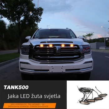 Tank 500 prednja rešetka sa žutim LED dnevnim svjetlom — dekorativno ambijentalno svjetlo, instalacija bez oštećenja