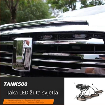 Tank 500 prednja rešetka sa žutim LED dnevnim svjetlom — dekorativno ambijentalno svjetlo, instalacija bez oštećenja