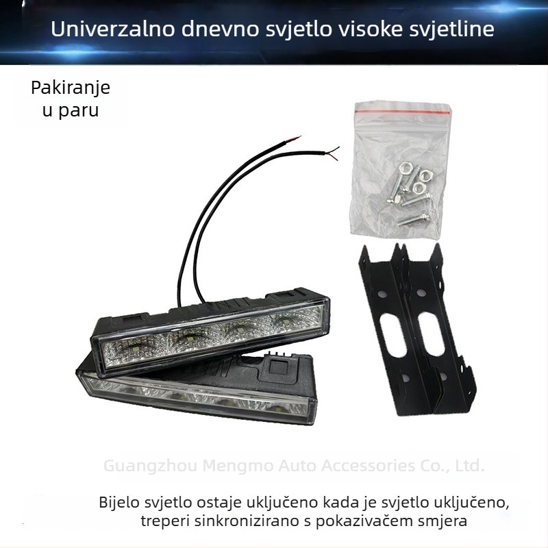 DRL LED dnevna svjetla za automobil, 4 LED, visoka svjetlina, za prednju rešetku