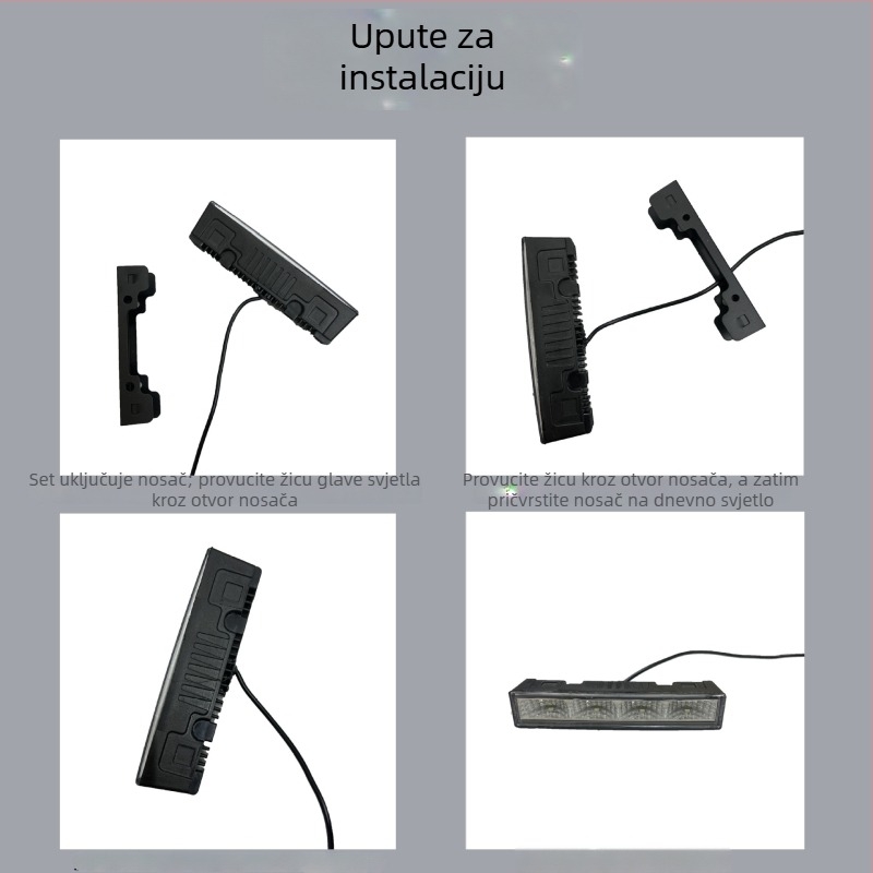 DRL LED dnevna svjetla za automobil, 4 LED, visoka svjetlina, za prednju rešetku