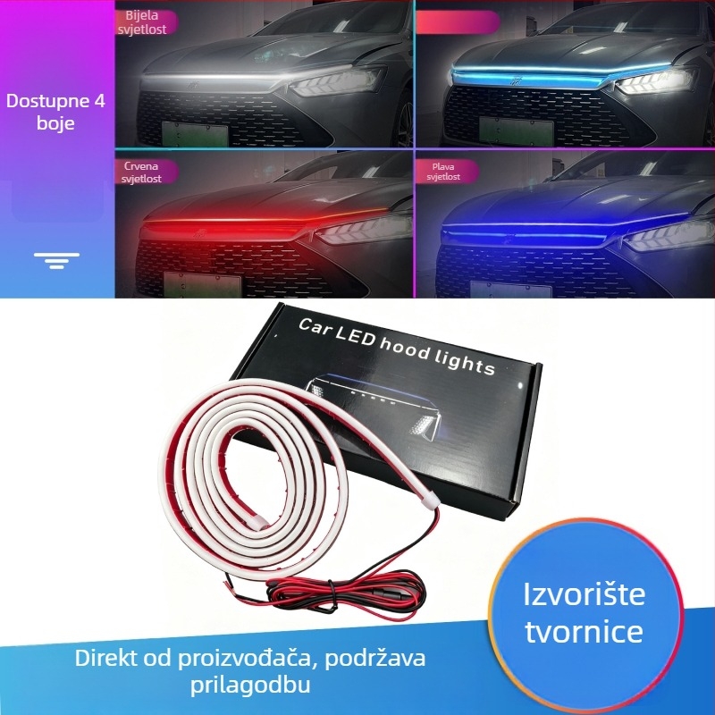 Dinamična LED traka dnevne svjetlosti za haubu i rešetku automobila