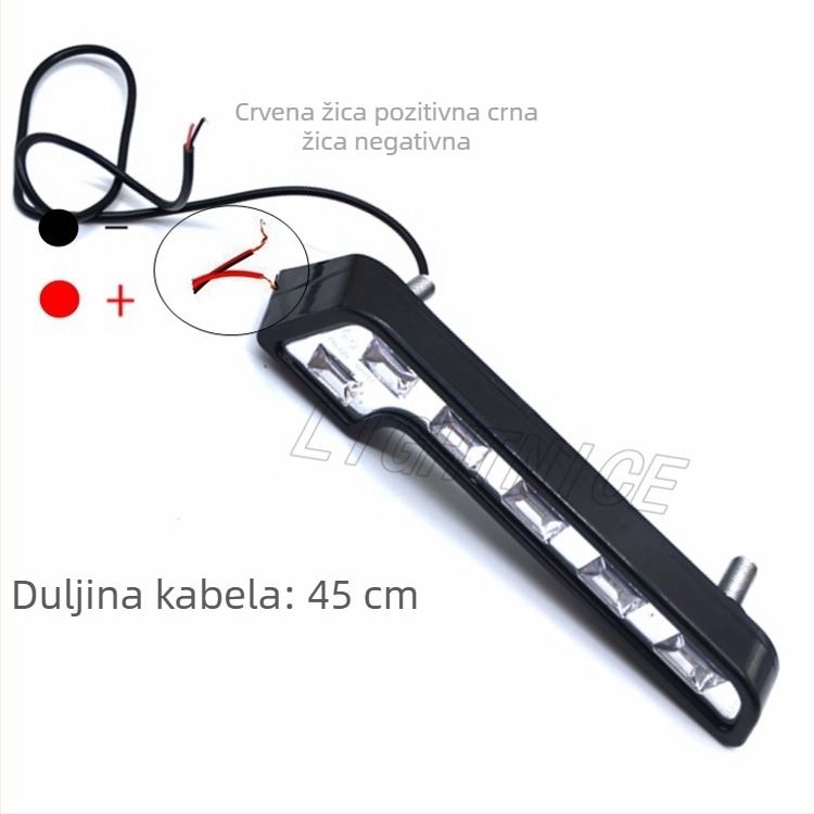 LED dnevna svjetla za auto 3030, L-oblik, 6 LED, modificirana svjetla u obliku 7