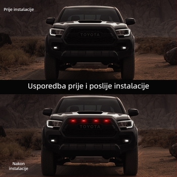 LED svjetlo za masku automobila sa žutim dnevnim svjetlom i upozoravajućim signalom, univerzalno za SUV i terenska vozila, dekorativno višebojno strobiranje