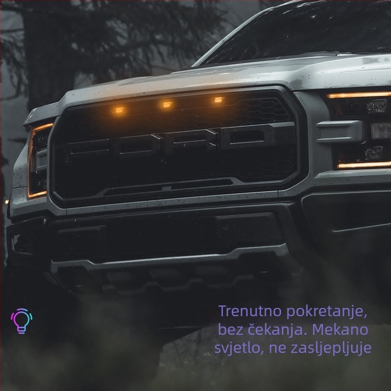LED svjetlo za masku automobila sa žutim dnevnim svjetlom i upozoravajućim signalom, univerzalno za SUV i terenska vozila, dekorativno višebojno strobiranje