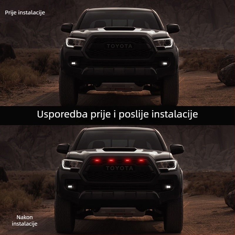 LED svjetlo za masku automobila sa žutim dnevnim svjetlom i upozoravajućim signalom, univerzalno za SUV i terenska vozila, dekorativno višebojno strobiranje