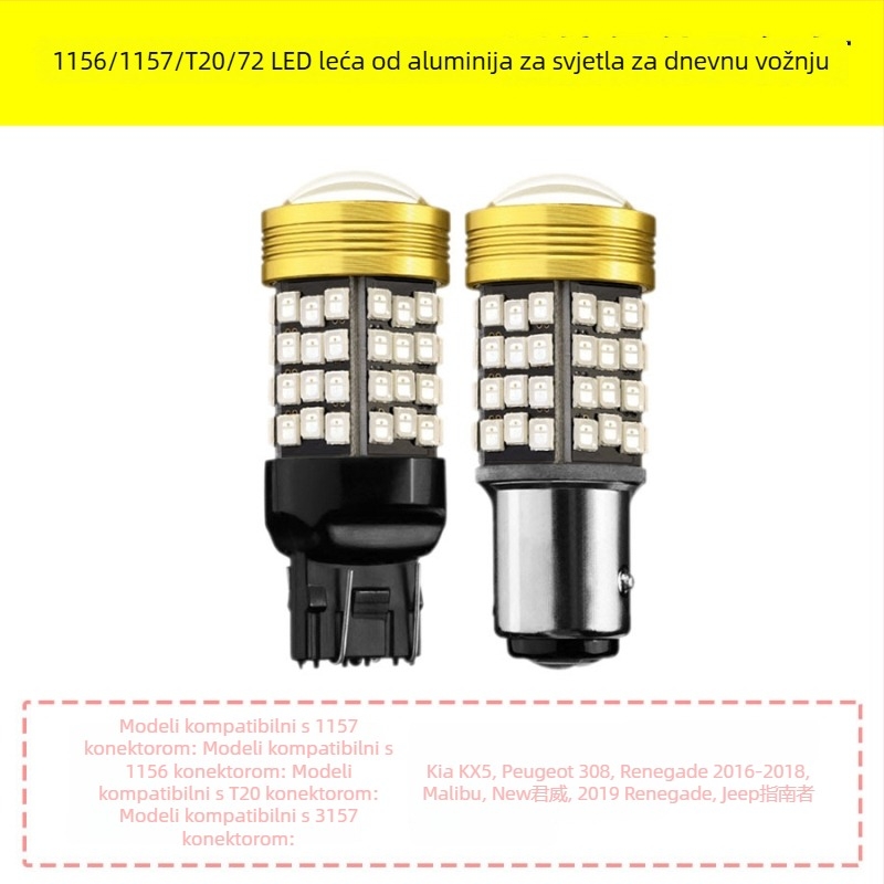 Dnevna LED svjetla za Kia KX5, Peugeot 308, Buick i Jeep – 72 LED, 12V, 5W, model 1156/1157/T20