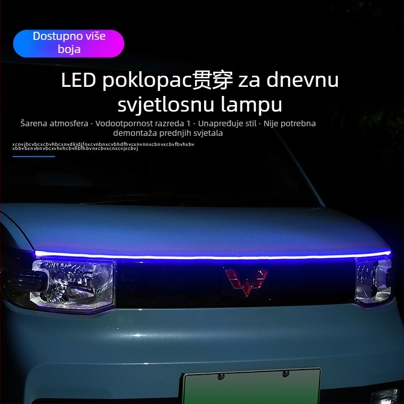 LED vodilna svjetlosna traka za prostor ispod motornog poklopca – silikon + LED, 9-15V, 0.3A